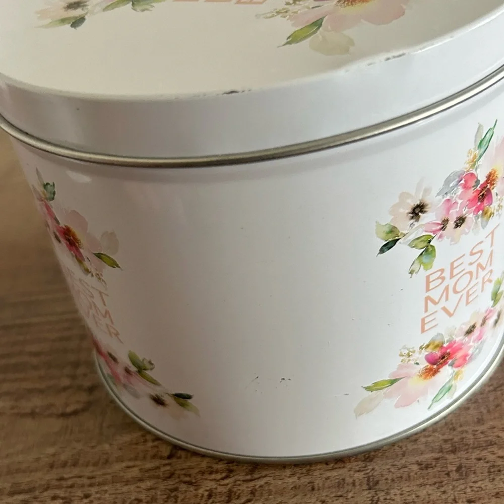 Home Essentials Best Mom Ever Floral Mug and Tin Set - White with Pink Floral